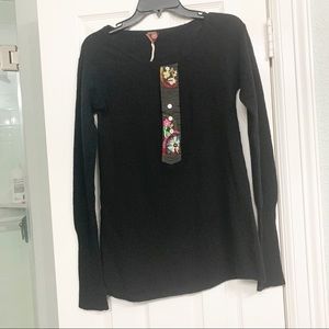 Free people bohemian  embroidered sweater